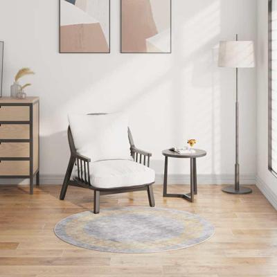 VidaXL Vloerkleed wasbaar anti-slip ø120 cm grijs VidaXL Vloerkleed wasbaar anti-slip ø120 cm grijs