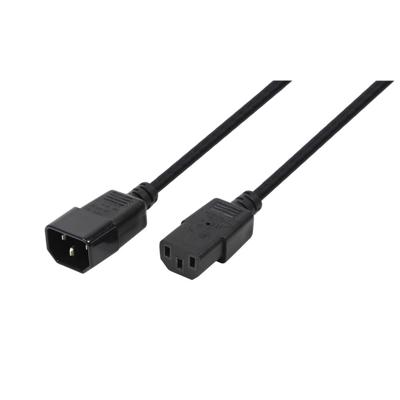 S-Conn Apparaat (koud) Aansluitkabel [1x Apparaatstekker, male C14 - 1x Apparaatstekker, female C13 10A] 1.8 m Zwart
