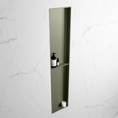 MONDIAZ EASY Nis 89,5x29,5cm in solid surface kleur Army | Army. 2 vakken geschikt voor in- of opbouw