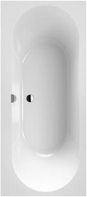 Villeroy & Boch Oberon 2.0 kunststof duobad quaryl rechthoekig 170x75x47cm - incl. poten en afvoer-/overloopcombinatie mat wit ubq170obr2dv-rw