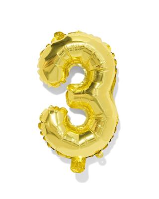 HEMA Folieballon cijfer 3 30cm goud (goud)