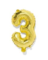 HEMA Folieballon cijfer 3 30cm goud (goud) - thumbnail
