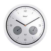 Mebus 52826 Wandklok Zendergestuurd 260 mm x 42 mm Wit - thumbnail
