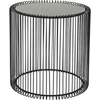 Kare Design Wire Bijzettafel Hoog - Set Van 2 - Zwart Met Glas - thumbnail