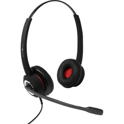 Plusonic 6337-10.2P Softphone-headset USB stereo, snoergebonden On Ear zwart