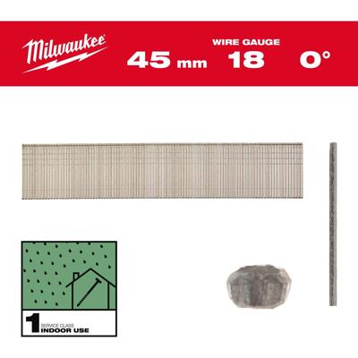 Milwaukee Brads 18 Ga | 45mm | Harsbedekt Gegalvaniseerd | VE=5000 - 4932492555