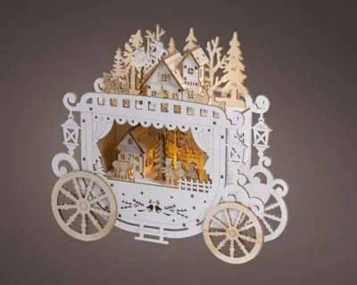 Lumineo LED diorama koets triplex wit 8 x 24,8 x 23,5cm, warm wit Lumineo LED diorama koets triplex wit 8 x 24,8 x 23,5cm, warm wit