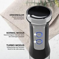 Lebenlang LBL4589 Staafmixer 1000 W Turbofunctie, Inklapbaar, BPA-vrij RVS - thumbnail