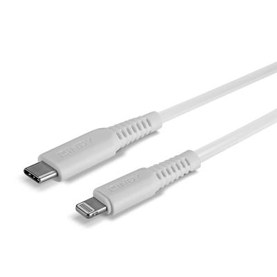 LINDY 31315 USB-kabel USB 2.0 Apple Lightning stekker, USB-C stekker 0.50 m Wit