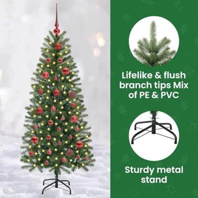VidaXL Kunstkerstboom met 150 led met standaard groen 150 cm pe en pvc