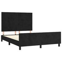 Bedframe zonder matras 140x190 cm fluweel zwart - thumbnail