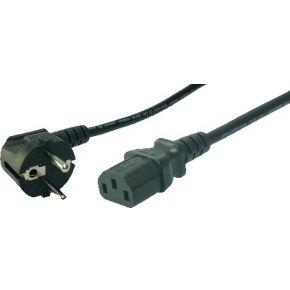 LogiLink Stroom Aansluitkabel [1x Randaarde haakse stekker - 1x Apparaatstekker, male C13] 3.00 m Zwart