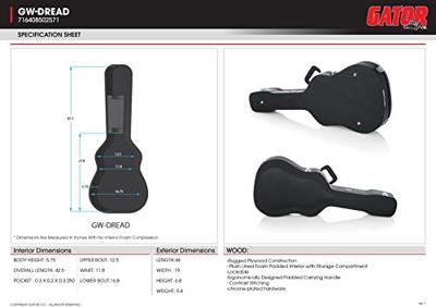 Gator Cases GW-DREAD houten koffer voor dreadnought westerngitaar