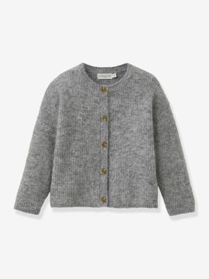 Vestje voor meisjes met wol en mohair CYRILLUS grijs