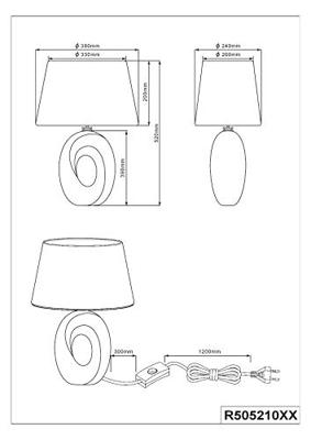 Trio TafellampTaba 52cm chroom met wit - R50521089