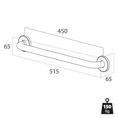 Veiligheidsgreep Tiger Libra 45 cm RVS Geborsteld