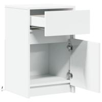 Nachtkastjes met LED-verlichting 2 st bewerkt hout wit - thumbnail