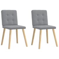 Eetkamerstoelen 2 st stof lichtgrijs - thumbnail