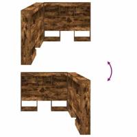 Opberghoofdbord met plank Gerookt eiken 80 cm Bewerkt hout - thumbnail