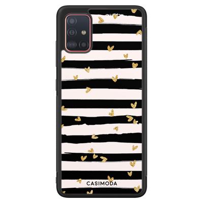 Samsung Galaxy A51 hoesje - Hart streepjes Samsung Galaxy A51 hoesje - Hart streepjes