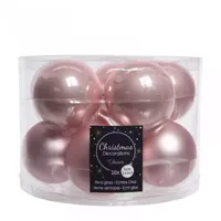 Kerstballen Glas Ø6cm Roze 10st - thumbnail