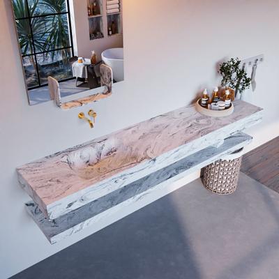 MONDIAZ ALAN-DLUX 200cm planchet Glace. Vrijhangende wastafel CLOUD links zonder kraangat, kleur Glace. MONDIAZ ALAN-DLUX 200cm planchet Glace. Vrijhangende wastafel CLOUD links zonder kraangat, kleur Glace.