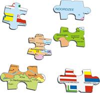 Selecta Larsen legpuzzel kaart nederland met provincies en vlaggen, 48st. - thumbnail