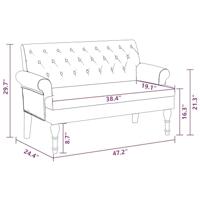 Bankje met rugleuning 120x62x75,5 cm stof donkergrijs - thumbnail