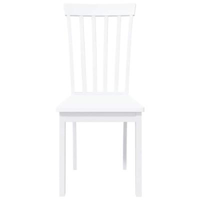 Eetkamerstoelen 2 st massief hout rubber wit