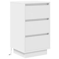 Nachtkastje met LED-verlichting 38x34x65 cm wit - thumbnail