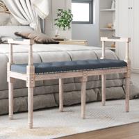 Bankje 110x40x70 cm fluweel donkergrijs - thumbnail