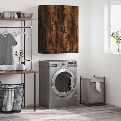 Wandkast 69,5x34x90 cm bewerkt hout gerookt eikenkleurig
