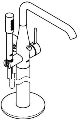 Vrijstaande Badkraan GROHE Essence New Met Douchegarnituur Cool Sunrise Geborsteld Vrijstaande Badkraan GROHE Essence New Met Douchegarnituur Cool Sunrise Geborsteld