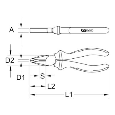 KS Tools 1151022 Combinatietang 200 mm DIN ISO 5748