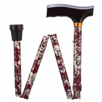 Dynalife opvouwbare wandelstok burgundy 74-84 cm - thumbnail