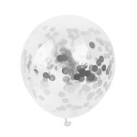 Zilveren Confetti Ballonnen (10 stuks / 30 CM) - thumbnail