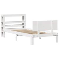 Bedframe met hoofdeinde zonder matras 90x190 cm wit - thumbnail