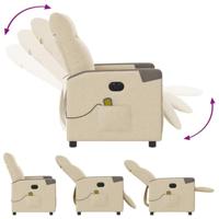 Massagestoel elektrisch verstelbaar stof crèmekleurig - thumbnail