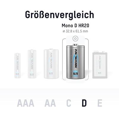 Ansmann maxE HR20 Oplaadbare D batterij (mono) NiMH 8500 mAh 1.2 V 2 stuk(s)