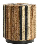 Light & Living Poef 'Yuturi' Bananenblad, kleur Bruin - thumbnail