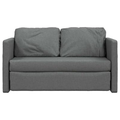 Slaapbank vloermodel 2-in-1 112x174x55 cm stof donkergrijs