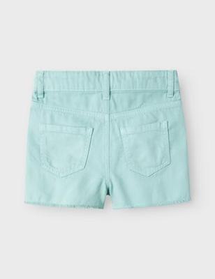 Name it zomer short meisjes - turquoise - NkfRose - mom fit