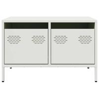 Tv-meubel 68x50x43,5 cm koudgewalst staal wit - thumbnail