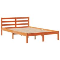 Bed met boekenkast zonder matras grenenhout wasbruin 140x190 cm - thumbnail