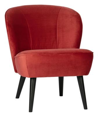 WOOOD Sara fauteuil fluweel Raspberry WOOOD Sara fauteuil fluweel Raspberry