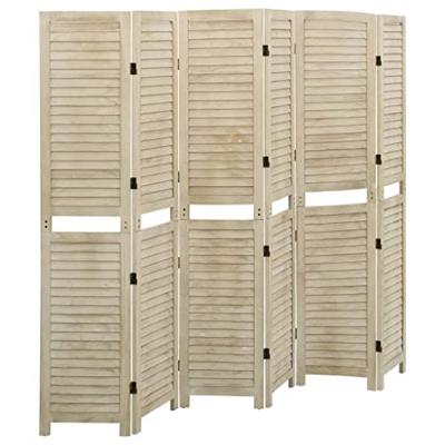 Kamerscherm met 6 panelen 210x165 cm massief paulowniahout Kamerscherm met 6 panelen 210x165 cm massief paulowniahout