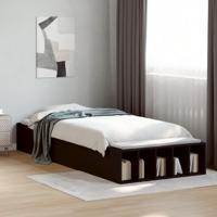Bedframe bewerkt hout zwart 90x200 cm - thumbnail