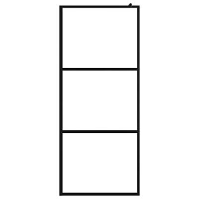Inloopdouchewand transparant 80x195 cm ESG-glas zwart - thumbnail