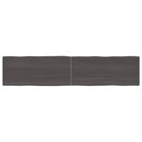 Tafelblad natuurlijke rand 180x40x(2-4)cm eikenhout donkerbruin - thumbnail
