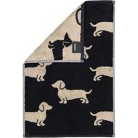 Cawö Cawo We love Dogs gemustert 6246 Gastendoekje 30x50 schwarz/beige - thumbnail
